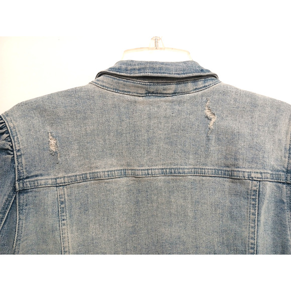Chelsea & Violet Denim Jacket Women's Sz XL Buttons Puff Shoulder Dillard's $150 - Picture 16 of 16